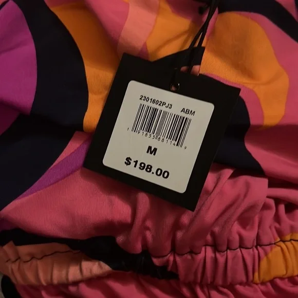 ✅TRINA TRINA TURK Pink Multi Juju Halter Printed Jumpsuit Sz medium - Picture 6 of 6